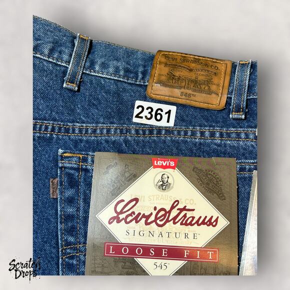 Vintage Levi's Strauss Signature 545 Men's Jeans NWT Deadstock W52 L32 Loose Fit - Picture 8 of 8